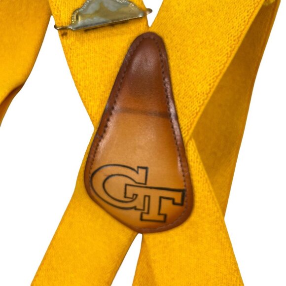 Vintage Leather Georgia Tech Yellow Jackets Suspenders University Frat NCAA - Picture 4 of 16